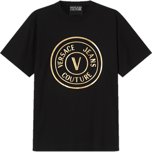 【自营】VJC范思哲 男士胶印圆领宽松版短袖T恤 74GAHT05 CJ00T