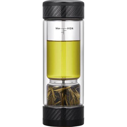 茶之恋茶水分离泡茶杯男士便携新款式杯子高档水杯双层专用玻璃杯