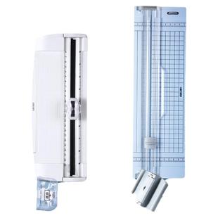 得力裁纸器裁纸刀切纸机裁纸机多功能裁纸器切纸器照片裁剪器小型裁纸器纸张切割神器a4虚线折线直线三合一