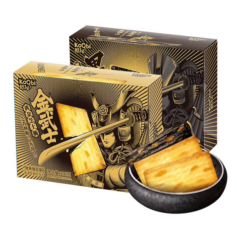 Koobi/酷秘芝士脆饼干武士岩烧日式网红薄脆早餐休闲小零食品216g