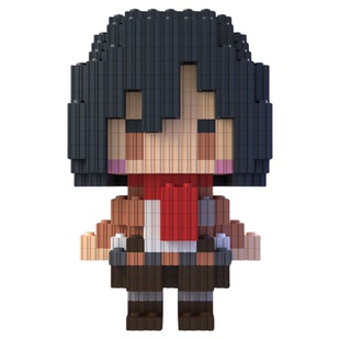 同人二创积木人进击的巨人系列高难度拼装小颗粒动漫手办3d模型