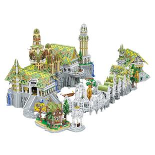 国产积木MOC指环王幽谷瑞文戴尔城堡完整版拼装模型高难度巨大型