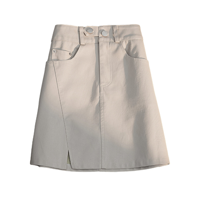 秋冬半身裙A字皮短裙百搭包臀