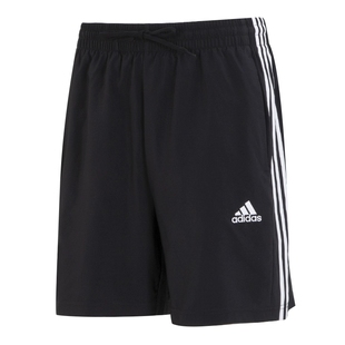 阿迪达斯短裤男夏新款梭织速干五分裤男士骑行运动裤三条杠篮球裤