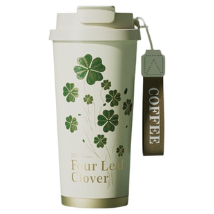 礼盒套装咖啡保温杯陶瓷内胆大容量女士高颜值吸管杯送礼便携刻字