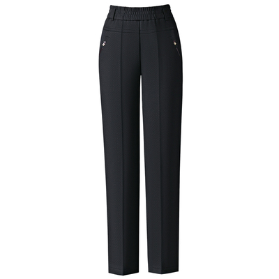 妈妈裤子高腰格子条纹大码60-70