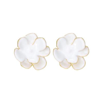 daartemis山茶花手工珐琅耳环