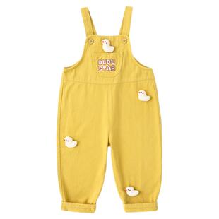 嘟嘟家儿童裤子春秋女童新款宝宝背带裤男童长裤婴儿童装休闲百搭