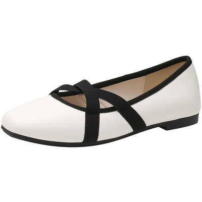 大东休闲平底方头女单鞋职业通勤