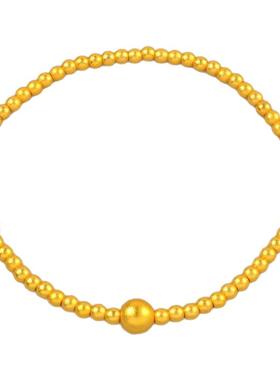 2025新款沙金小金珠镀24K金色手链福气转运珠手串生日礼物送女友