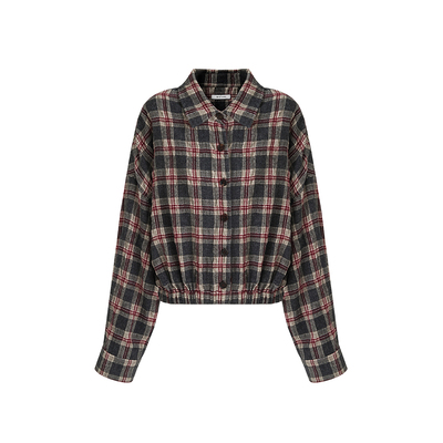 Age of Ascent 复古回溯圣诞氛围皱感羊毛经典格纹廓系穿搭衬衫