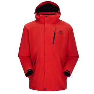 骆驼户外三合一冲锋衣女秋冬2026防风登山服红色抓绒保暖外套男