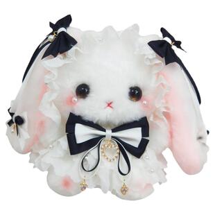 黑白马卡龙兔包原创洛丽塔斜挎兔包礼物可爱精致公仔珍珠蝴蝶结