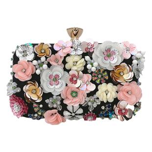 高端气质手拿包女新款时尚刺绣花朵包时尚派对晚宴包仙女旗袍包包