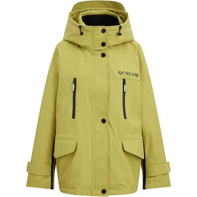 【鹅绒】绿色羽绒服女冬季短款连帽外套kbne秋冬新款保暖防风女装