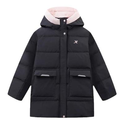 特步羽绒服中长款加厚保暖女大童