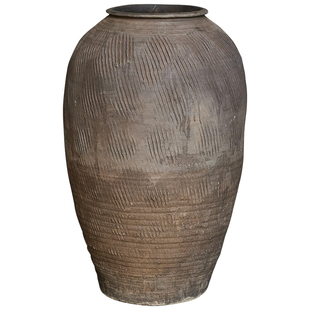 仿古土陶罐落地大号老缸花瓶插花复古粗陶花盆侘寂风民宿客厅摆件