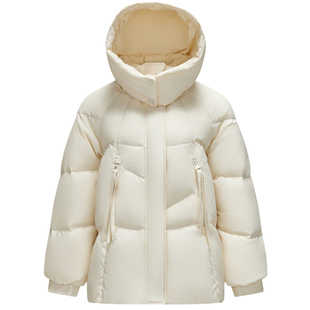 [商场同款]森马羽绒服女中长款连帽2025冬季新款宽松质感外套休闲