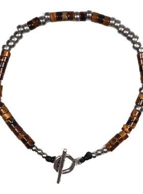 pohier宝喜儿男女纯银虎眼石手链