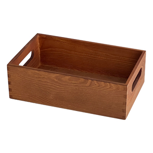 ins风复古木质手提收纳盒长方形整理储物盒桌面杂物化妆品置物盒