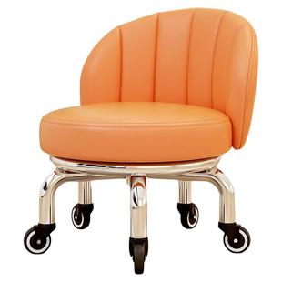 滑轮矮凳万向轮小凳子靠背小板凳家用带娃可移动儿童学步美缝圆凳