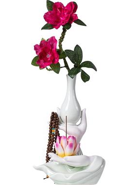 新中式佛手花瓶水培花器陶瓷摆件