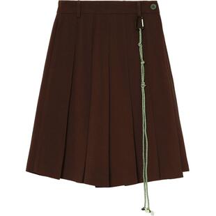 IT SJYP女装百褶裙裤复古学院风绳索坠饰拼接五分裤PC1900XK