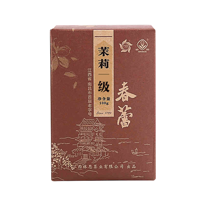 江西特产 春蕾老字号茉莉一级 茉莉花茶耐泡高山 茶叶散装100g/盒