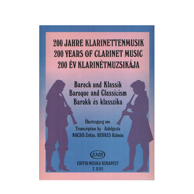 巴洛克和古典音乐 200年经典 单簧管和钢琴 布达佩斯 原版乐谱 Berkes Kalman BAROQUE AND CLASSICISM Clarinet and Piano Z13971