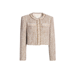 ANOTHER ONE安那迪复古流苏设计小香风粗花呢短外套女开衫外套