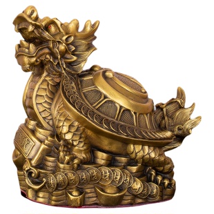 纯铜龙龟摆件纯铜八卦金钱龟龙头龟镇宅招财家居客厅办公室装饰品