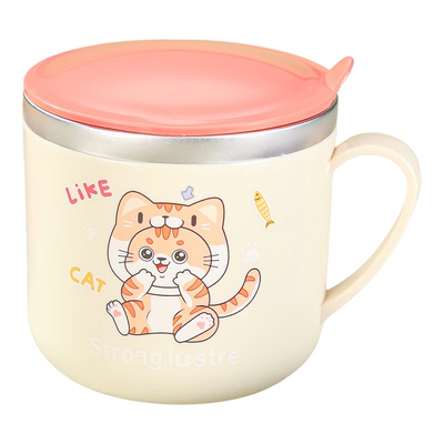 316儿童杯子带盖刻度牛奶杯