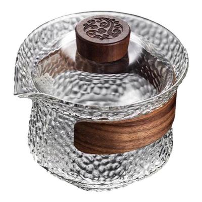 防烫大号锤纹玻璃盖碗