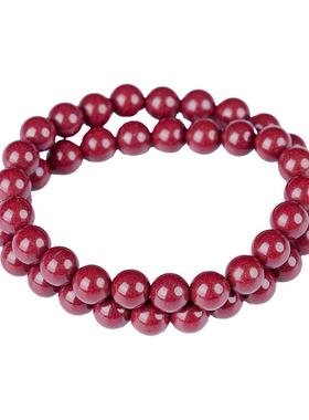 汇来天然原矿紫金砂朱砂双圈手链正品男女款本命蛇年晶体帝王手串