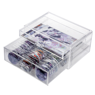 吧唧收纳盒亚克力色纸谷子周边展示架桌面透明徽章勋章抽屉式整理