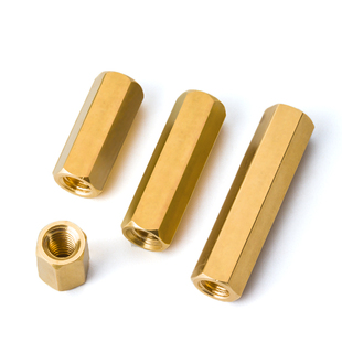 双通铜柱M5M6六角铜螺柱隔离柱平头铜柱空心铜柱支撑柱黄铜螺母柱
