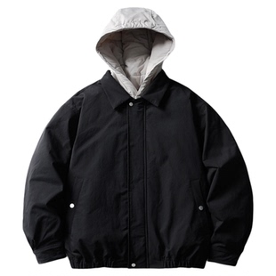 wtmp日系复古设计拼色连帽羽绒服男女冬季休闲保暖90白鸭绒外套