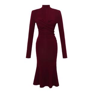 韩系氛围感穿搭欧洲站针织连衣裙高定时尚超好看显瘦包臀鱼尾长裙