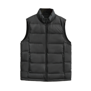 轻量化90鸭绒 双面穿保暖排骨羽绒服 男士柔软立领马甲 外套冬k