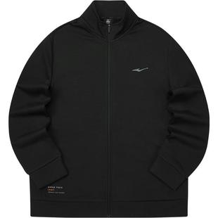 鸿星尔克男外套2025冬季新款男士运动服针织加绒立领夹克男款上衣