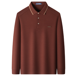 [丝光羊毛可机洗]梦特娇男士羊毛Polo衫长袖秋冬翻领针织T恤高端J