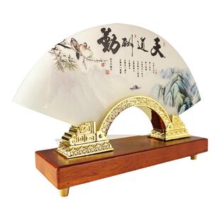 光荣退休纪念品屏风摆件玉石工艺品送老师领导员工离退休礼品定制