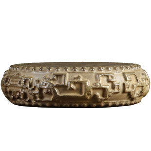 山西古建筑天然青石整料仿古雕刻草龙台石鼓 摆件壶垫摆设底座