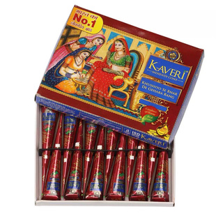 kaveri纯植物棕色海娜手绘膏印度海纳纹身膏身体彩绘膏henna持久