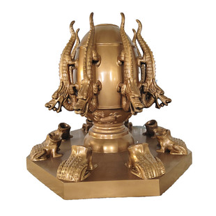 小地动仪模型玻璃钢张衡地震仪教学历史实验器材中学生地理园摆件