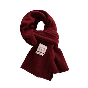 意大利老牌！羊毛混纺大版绒感大尺寸保暖纯色围巾女款冬季氛围感