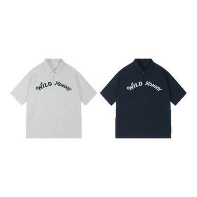 ACTUP肌理感下摆开衩短袖POLO衫