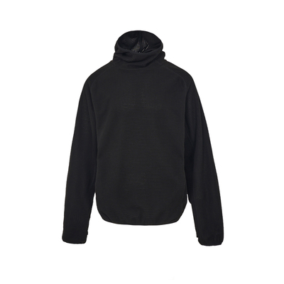 PMW 慵懒玉米格华夫格长袖摇粒绒卫衣立领连帽男休闲百搭上衣