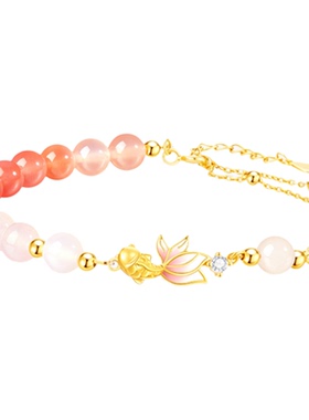 粉水晶手链女生女款生日礼物