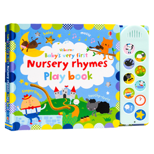 Usborne童谣儿歌Baby's Very First Nursery Rhymes Playbook英文原版绘本幼儿纸板触摸发声翻翻书洞洞书 儿童早教启蒙游戏互动